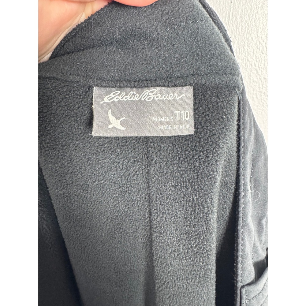 Outdoor Eddie Bauer Womens 10T Fleece Lined Cargo Pants Black Tall Insulated - Picture 3 of 11